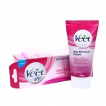 veet薇婷全新香氛凝萃脱毛膏60g 适用多种肌肤 玫瑰花香植物精油 女士去腋下毛腿毛